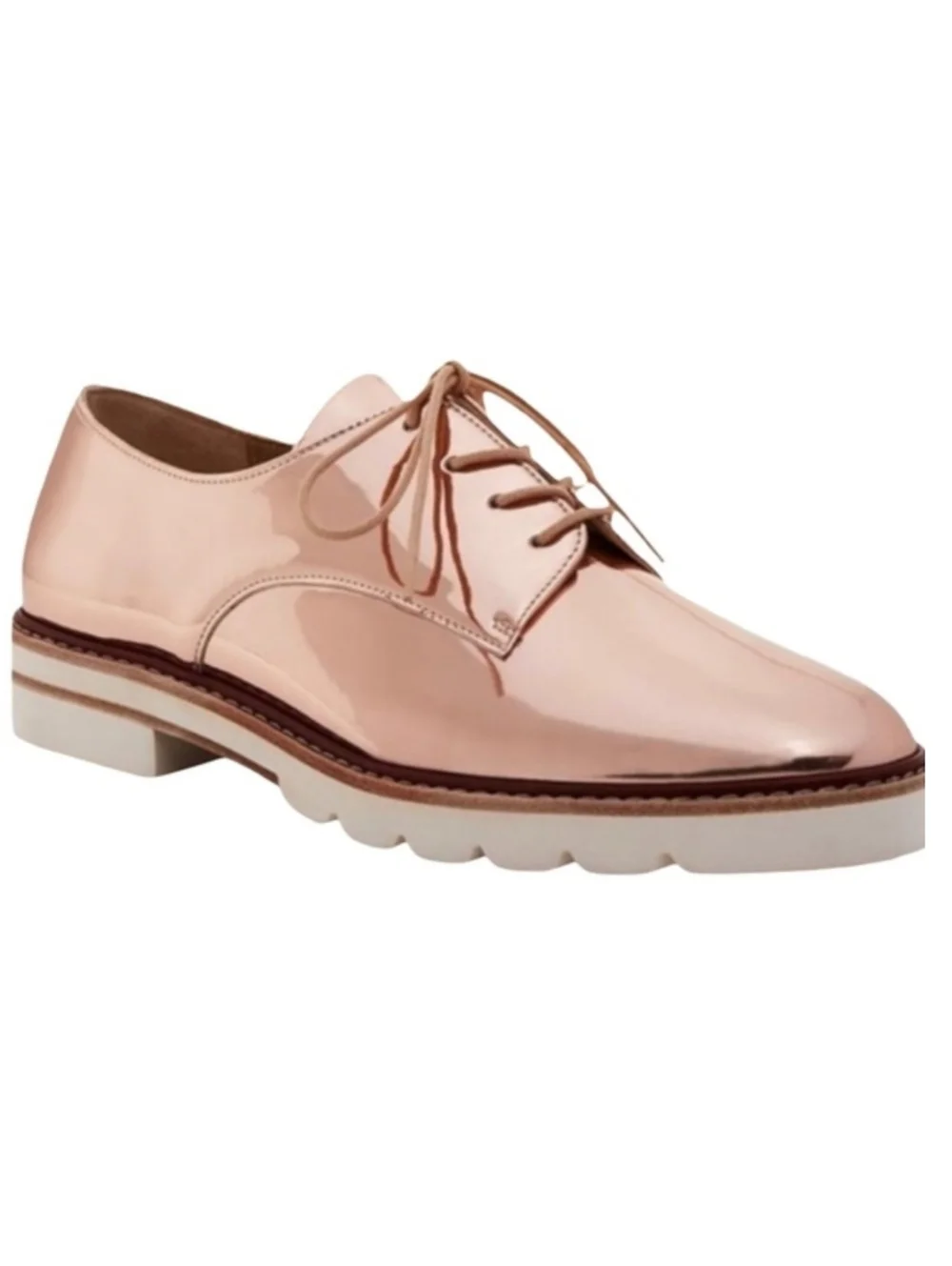 Stuart Weitzman Metro Metallic Oxford Platform Shoe 8.5